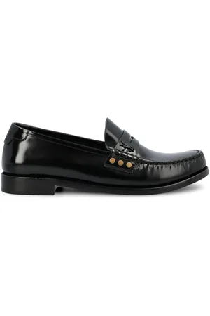 Saint Laurent Sko, Herre, Sort, 44 EU, Læder, Sorte Læder Loafers