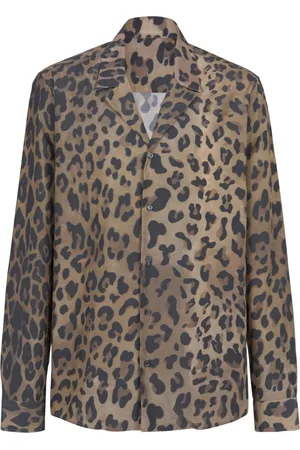 Balmain Skjorte, Herre, Flerfarvet, XL, Bomuld, Leopard print natkjole