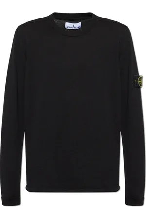 Stone Island Strik, Herre, Sort, M, Bomuld, Trøje med logo