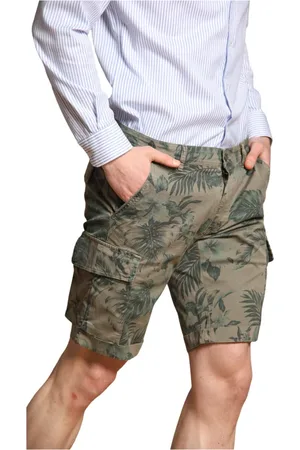 Masons Shorts, Herre, Grøn, M, Bomuld, Hawaii Tiffany Cargo Bermuda Shorts