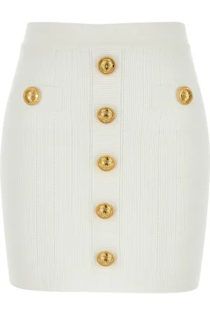 Balmain Nederdel, Dame, Hvid, S, Uld, Stilfuld Gonna til Moderne Kvinder