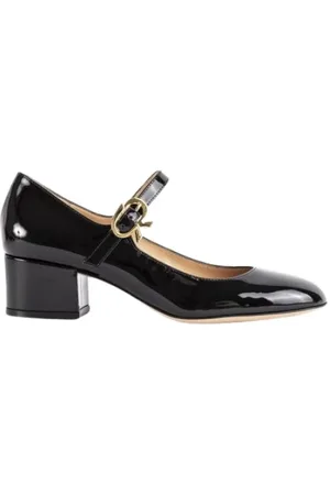 Gianvito Rossi Sko, Dame, Sort, 40 EU, Uld, Mary Ribbon Slippers