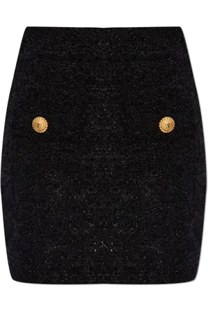 Balmain Nederdel, Dame, Sort, XS, Tweed, Tweed Nederdel