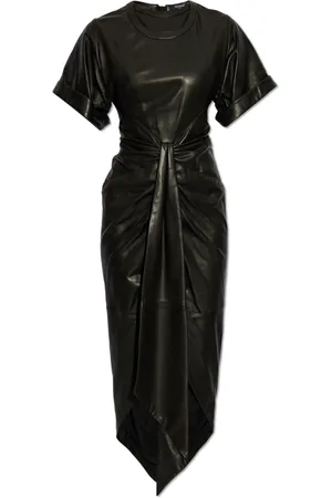 Balmain Kjole, Dame, Sort, XS, Læder, Læder tætsiddende kjole