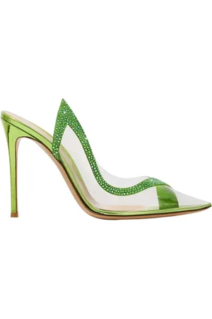 Gianvito Rossi Sko, Dame, Grøn, 36 1/2 EU, Læder, Grøn Krystal Stilet Hortensia