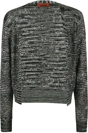 Missoni Strik, Dame, Sort, XS, Uld, Grøn Sweater Stilfuld Behagelig Pasform