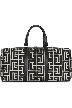 Balmain Taske, Herre, Sort, ONE SIZE, Bomuld, Rejsetaske med jacquard maxi monogram