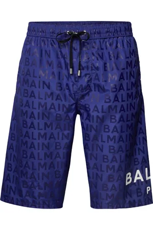 Balmain Badetøj, Herre, Blå, S, Polyester, Logo Surfer Badeshorts