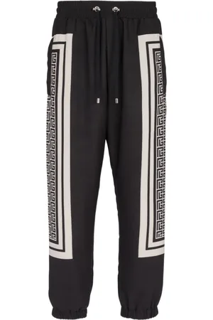 Balmain Bukser, Herre, Sort, L, Uld, Monogrammed Scarf Joggers