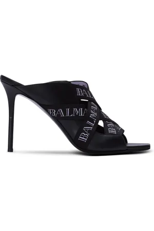 Balmain Sko, Dame, Sort, 40 EU, Uld, Ruby mules med vintage remme