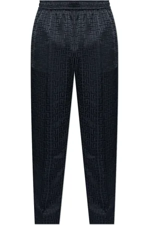 Balmain Bukser, Herre, Blå, L, Monogrammed Bukser