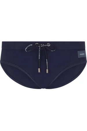 Dolce & Gabbana Badetøj, Herre, Blå, XL, Bomuld, Logo Slip Undertøj