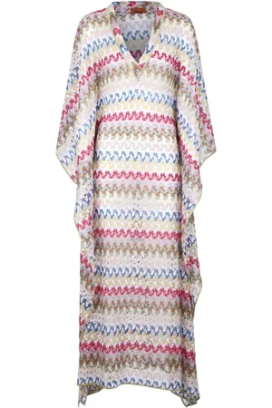 Missoni Kjole, Dame, Flerfarvet, S, Multifarvet Viskose Kaftan Kjole