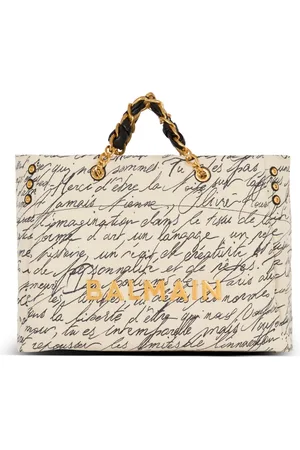 Balmain Taske, Dame, , ONE SIZE, Bomuld, 1945 Soft XXL tote taske i trykt lærred