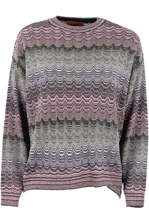 Missoni Strik, Dame, Flerfarvet, S, Multifarvet ZigZag Crew Neck Sweater