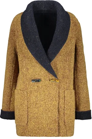 Missoni Frakke, Dame, Gul, M, Uld, Vendbar Uldfrakke med Toggle Knapper