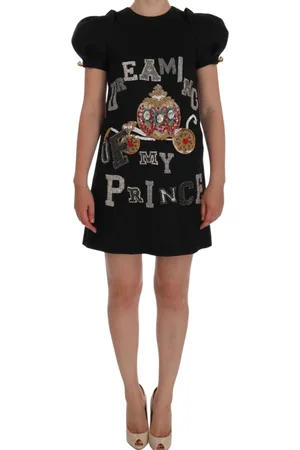 Dolce & Gabbana Kjole, Dame, Grå, 3XS, Uld, Grå Uld Krystalpyntet Kjole