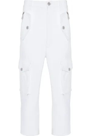 Balmain Bukser, Herre, Hvid, L, Bomuld, Cotton Cargo Bukser