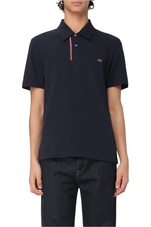 Missoni Top, Herre, Blå, M, Kortærmet Polo Strik Top