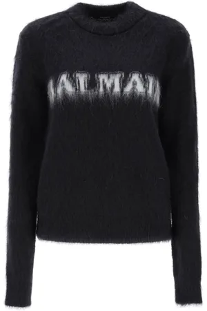 Balmain Strik, Dame, Sort, XS, Uld, Sweatshirts