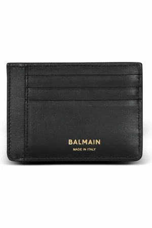 Balmain Tilbehør, Dame, Sort, ONE SIZE, Læder, Wallets & Cardholders
