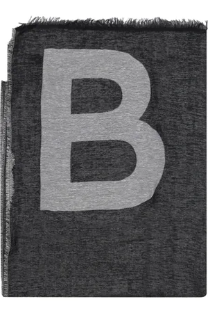 Balmain Tilbehør, Dame, Sort, ONE SIZE, Bomuld, Sort bomuldssjal med trykt logo