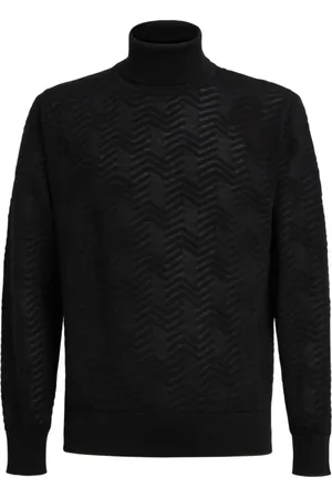 Missoni Strik, Herre, Sort, XL, Sort Roll Neck Sweater