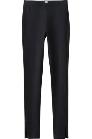 Totême Bukser, Dame, Sort, L, Uld, Zip Leggings med sidelommer