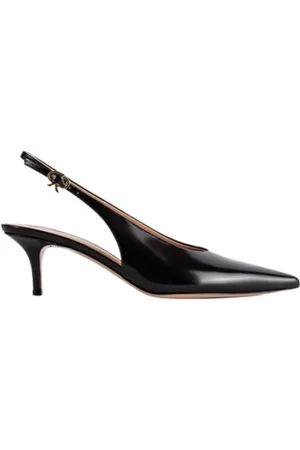 Gianvito Rossi Sko, Dame, Sort, 35 EU, Uld, Sorte Slingback Sko