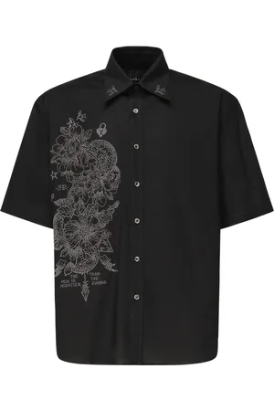 John Richmond Skjorte, Herre, Sort, XL, Uld, Sort Skjorte Lones Stilfuld