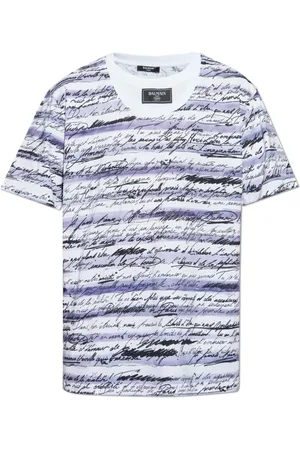 Balmain Top, Herre, Hvid, M, Bomuld, T-shirt med print