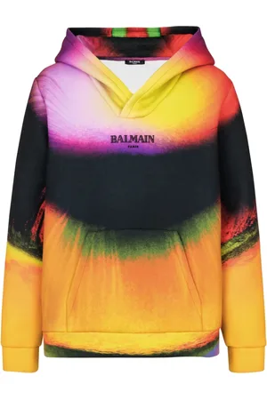 Balmain Sweathshirts & Hoodies, Herre, Flerfarvet, XS, Polyester, Neopren hættetrøje med Ibby Njoya print