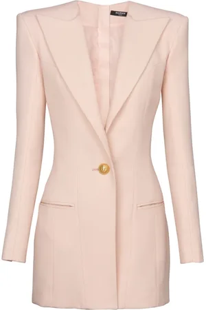 Balmain Jakke, Dame, Lyserød, 2XS, Uld, Kort korn de pulverkjole