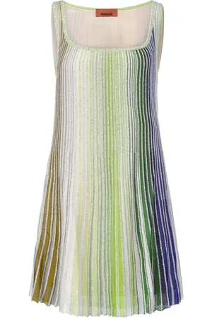 Missoni Kjole, Dame, Flerfarvet, S, Uld, Stribet Paillet Minikjole