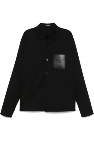 Balmain Skjorte, Herre, Sort, M, Sort Button-Up Skjorte Klassisk Stil