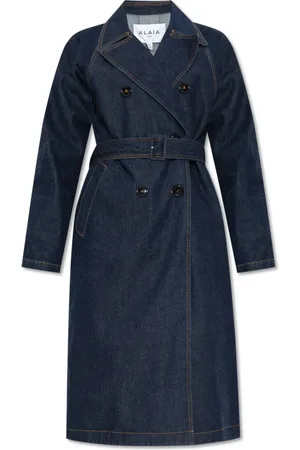 Alaïa Frakke, Dame, Blå, S, Denim, Denim trench coat