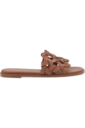 Gianvito Rossi Sko, Dame, Brun, 39 EU, Læder, Brune Lædersandaler med Krydsrem