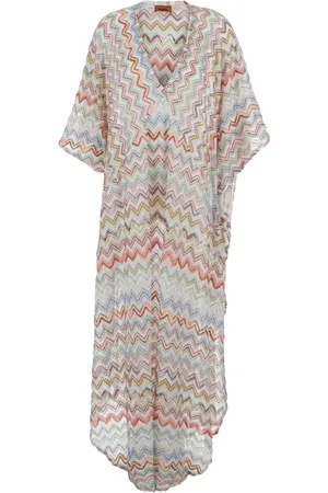 Missoni Kjole, Dame, Flerfarvet, S, Polyester, Hvid Blonder Cover Up Kjole