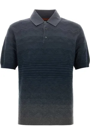 Missoni Top, Herre, Grå, M, Bomuld, Broderet Bomuld Polo Skjorte