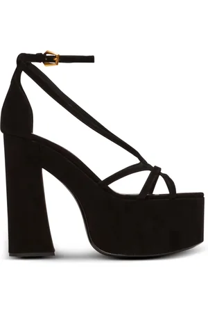 Balmain Sko, Dame, Sort, 41 EU, Læder, Cam ruskind platformssandaler