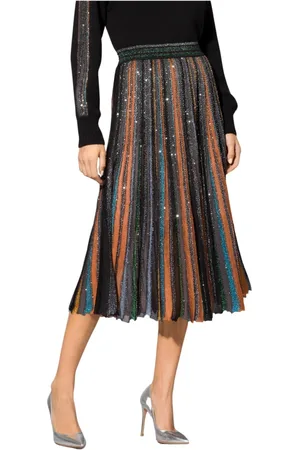 Missoni Nederdel, Dame, Sort, 2XS, Skinnende Landskab Midi Nederdel