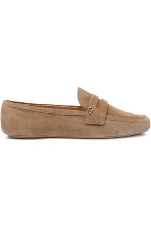 Gianvito Rossi Sko, Dame, , 37 1/2 EU, Uld, Loafers med Guld-tone Logo Plaque