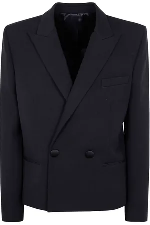 Balmain Jakke, Herre, Blå, L, Uld, Double-Breasted Jakke med Lommer