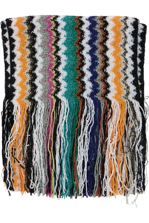 Missoni Tilbehør, Dame, Flerfarvet, ONE SIZE, Uld, Multifarvet Tørklæde med Frynser