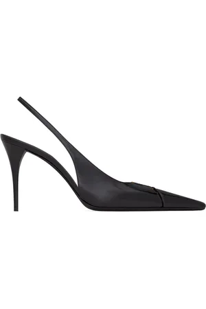 Saint Laurent Sko, Dame, Sort, 38 EU, Elegant Slingback Pumps