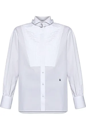 Alexander McQueen Bluser & Skjorter, Dame, Hvid, S, Bomuld, Skjorte med stående krave