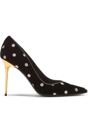Balmain Sko, Dame, Sort, 37 1/2 EU, Nylon, Ruby High Heels med prikker