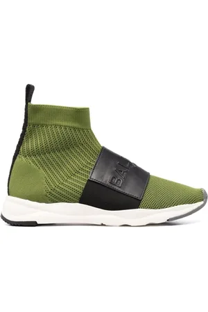 Balmain Sko, Herre, Grøn, 45 EU, Uld, Grøn Elegant Lukkede Flade Sneakers