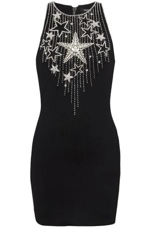 Balmain Kjole, Dame, Sort, M, Sort stjernebroderet bodysuit