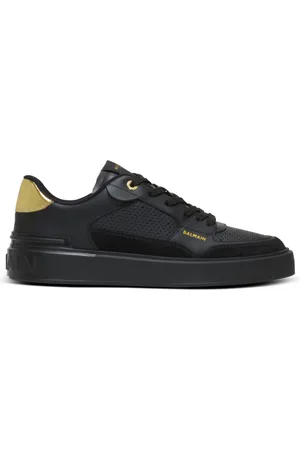 Balmain Sko, Dame, Sort, 35 EU, Uld, B-Court Flip trænere i kalveskind